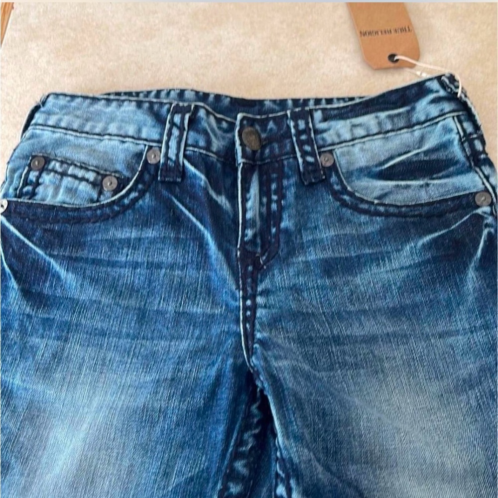 COPY - SKU #28 true  Religion Blue straight leg jeans. Slim fit .